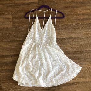 White short lacey detail dress from Express